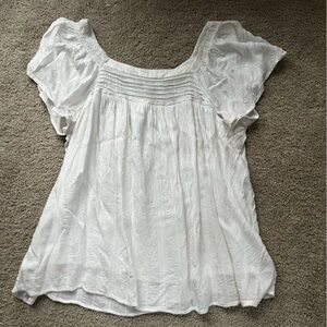 Ophelia Roe White Short Sleeve Blouse